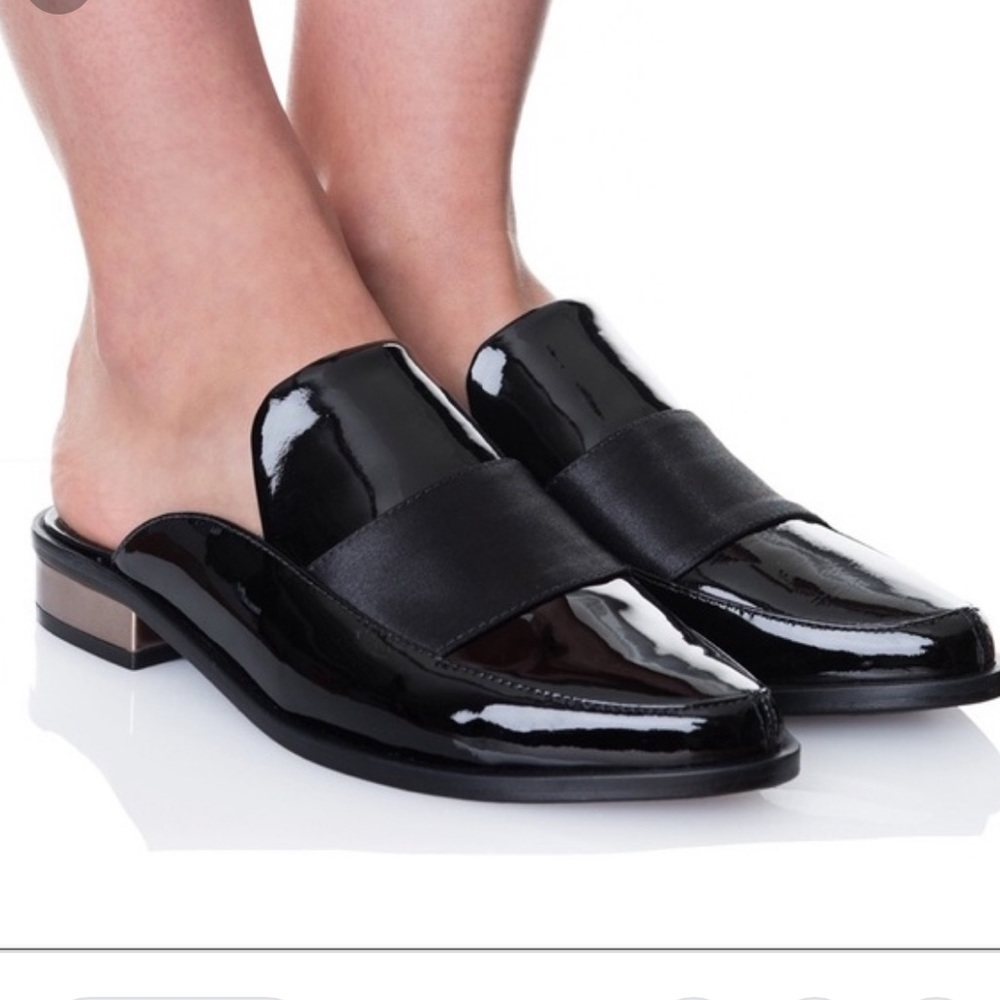 Tibi Denni patent loafers (mules)